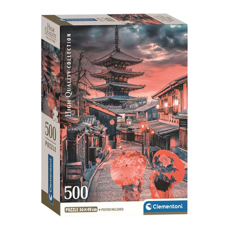 Clementoni - puzzle - 500 elementów - wieczór w Kioto - puzzle dla dorosłych - kolekcja wysokiej jakości