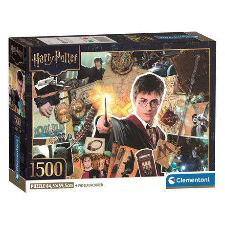 Clementoni - puzzle - 1500 elementów - kompaktowe pudełko Harry'ego Pottera