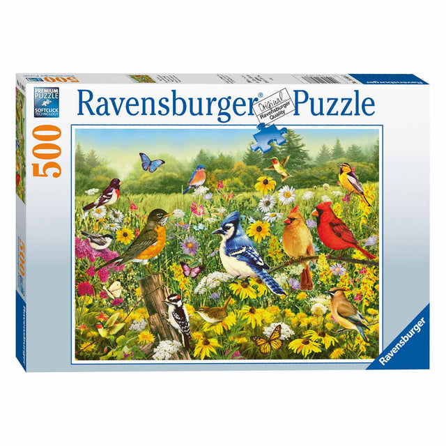 Ptaki Ravensburger w łamigłówkach nóg łąki, 500st.