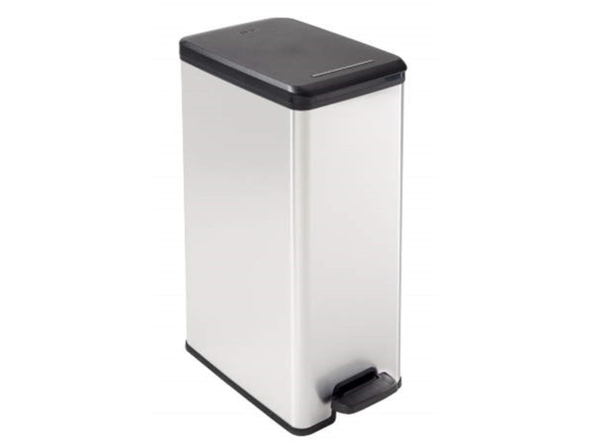 Kosz na śmieci Curver Decbin slim - 40 litrów - metaliczny
