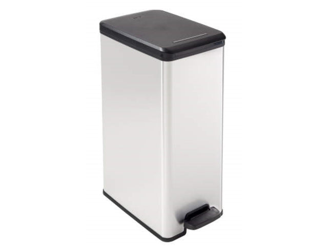 Kosz na śmieci Curver Decbin slim - 40 litrów - metaliczny