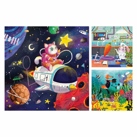 Puzzle Ravensburger odkrywcy zwierząt 3x49 elementów