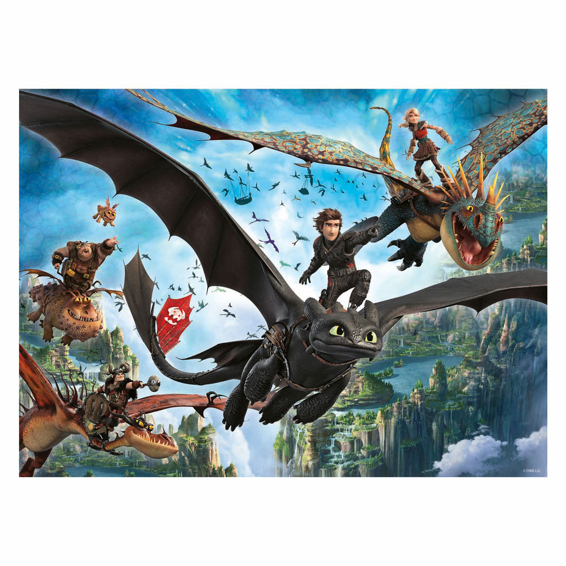 Puzzle Ravensburger smoki i bohaterowie - 150 szt. XXL