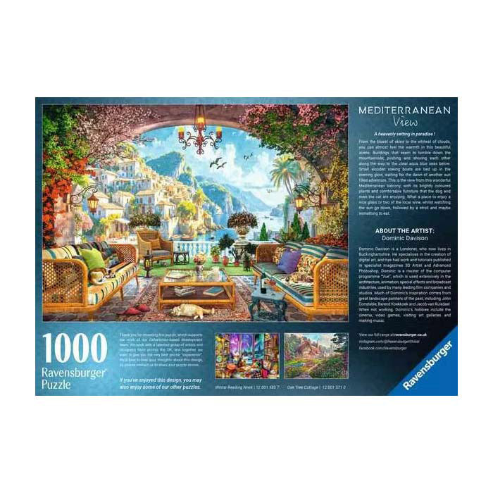Puzzle Ravensburger z widokiem na śródziemnomorski taras - 1000 elementów.