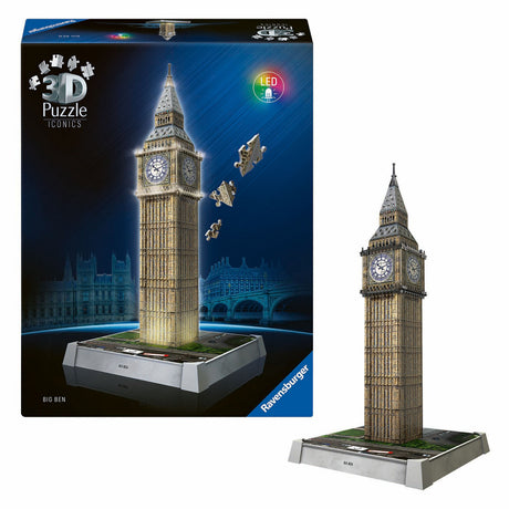 Puzzle 3d Ravensburger Icons Big Ben - ze światłem - 235 elementów.