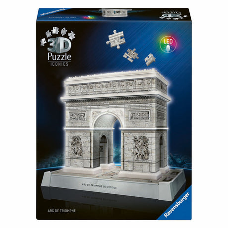 Puzzle 3d Ravensburger Icons Arc de Triomphe Paris - ze światłem - 255 elementów.