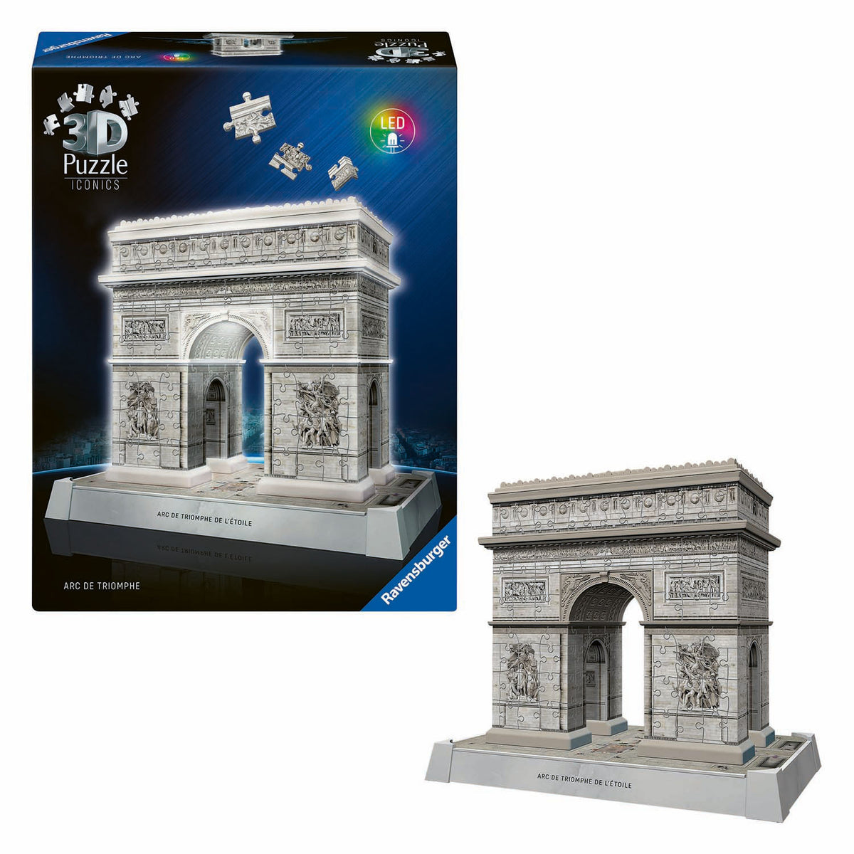 Puzzle 3d Ravensburger Icons Arc de Triomphe Paris - ze światłem - 255 elementów.