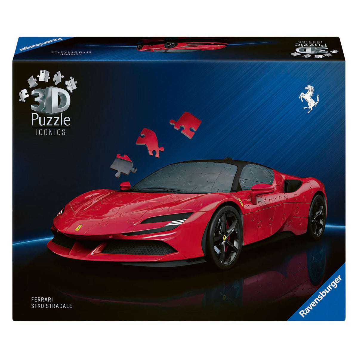 Ravensburger - ikony: Ferrari SF90 Stradale - puzzle 3D - 108 elementów - zestaw konstrukcyjny dla dzieci od 8 lat