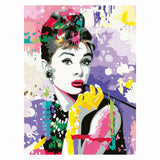 Zestaw farb Ravensburger według numerów - grafika na płótnie Audrey Hepburn.