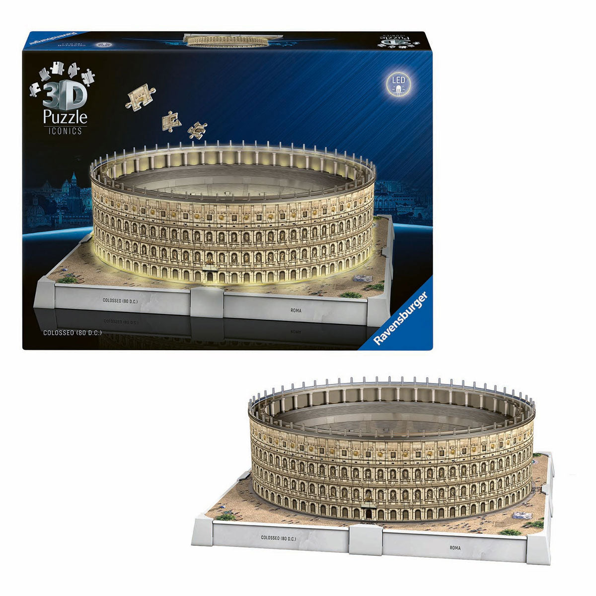Puzzle 3D Ravensburger Ikony Koloseum Rzym - ze światłem - 291st.