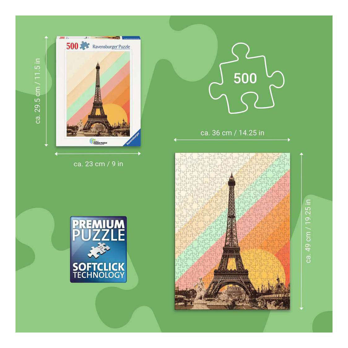 Ravensburger – Paryjska tęcza – Florent Bodart – Puzzle – 500 elementów