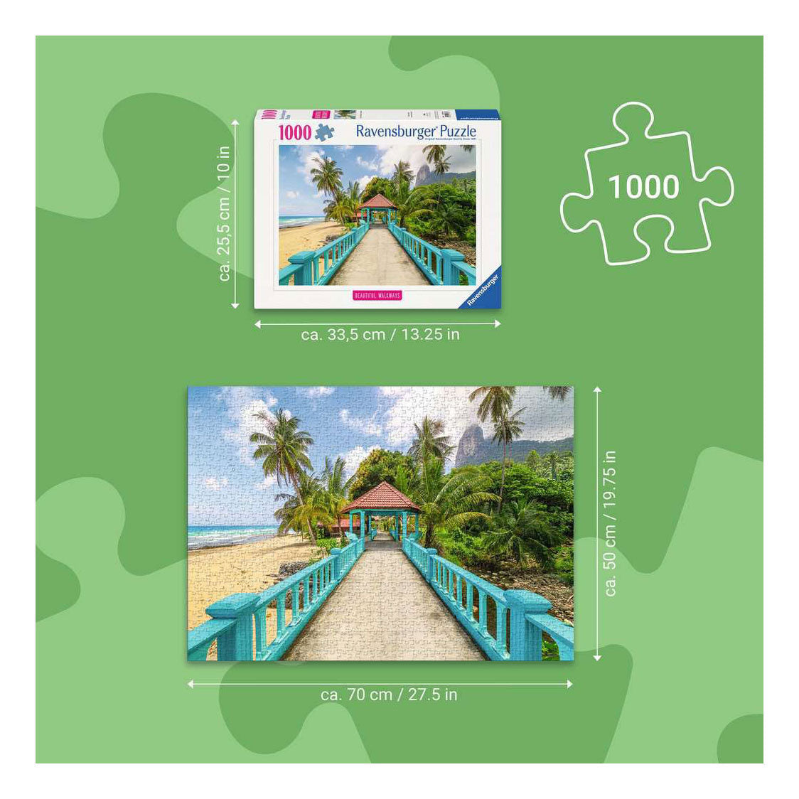 Ravensburger – kolorowy most w Malezji – układanka – 1000 elementów