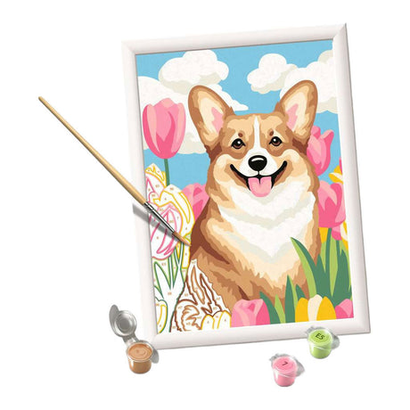 Ravensburger – kreat: kwiatowy corgi – malowanie po numerach