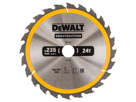 Piła tarczowa Dewalt do drewna | budowa | ø 235mm otwór na oś 30mm 40t - dt1955-qz