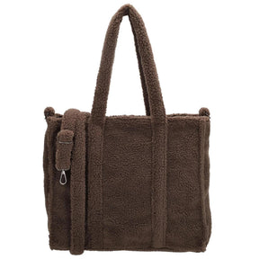Torba na ramię Beagle pluszowa 37x31cm brązowa