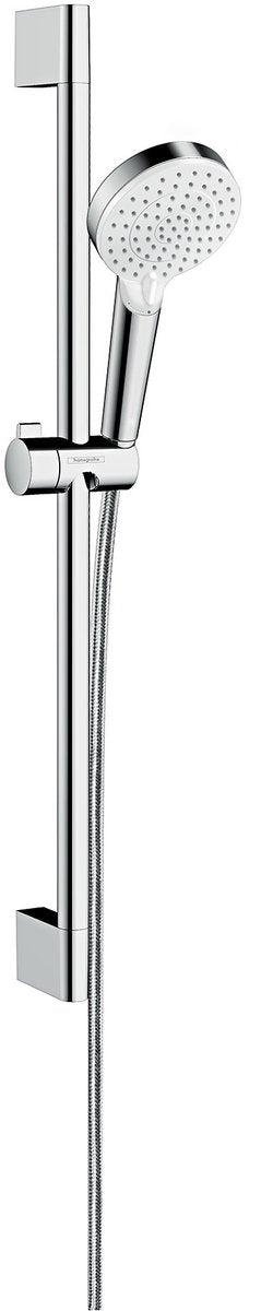 Zestaw prysznicowy Hansgrohe Crometta vario z drążkiem przesuwnym unica'crometta 65 cm - chrom - 2 rodzaje strumienia - średnica główki prysznicowej 100 mm