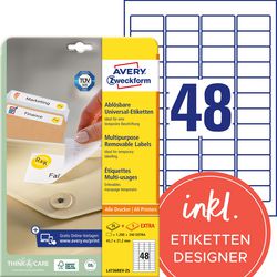 Etykiety avery l4736rev-25 45,7x21,2mm samoprzylepne