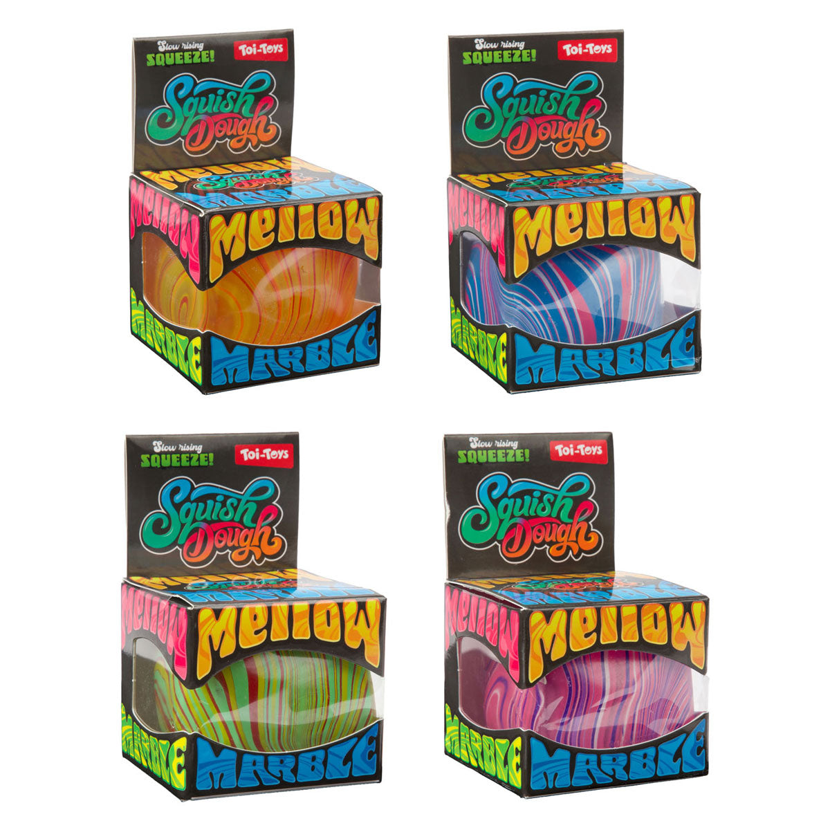 Toi-toys squishdough knijpkubus marmer - 8cm 160gr
