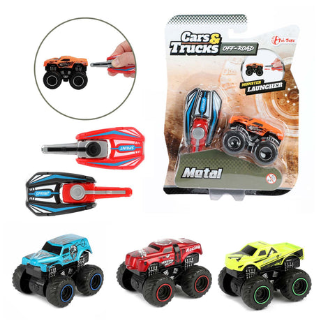 Samochody Vehicool, ciężarówki strzelają mini monster truckami