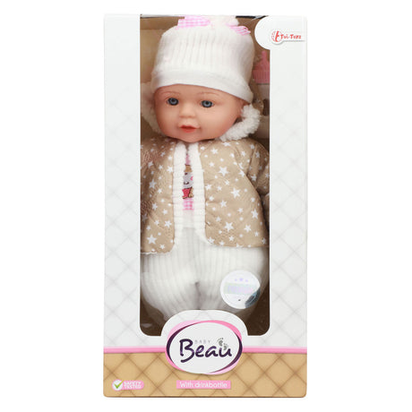 TOI-TOYS Urocze zimowe ubrania i butelka Baby Babypop