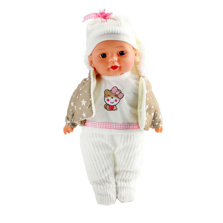 TOI-TOYS Urocze zimowe ubrania i butelka Baby Babypop