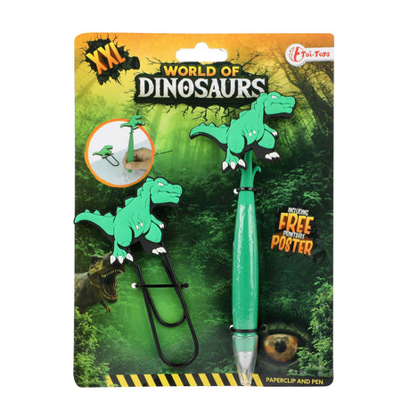Toi-Toys Dinosaurus Mega Paper Clip z piórem