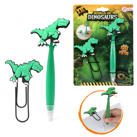 Toi-Toys Dinosaurus Mega Paper Clip z piórem