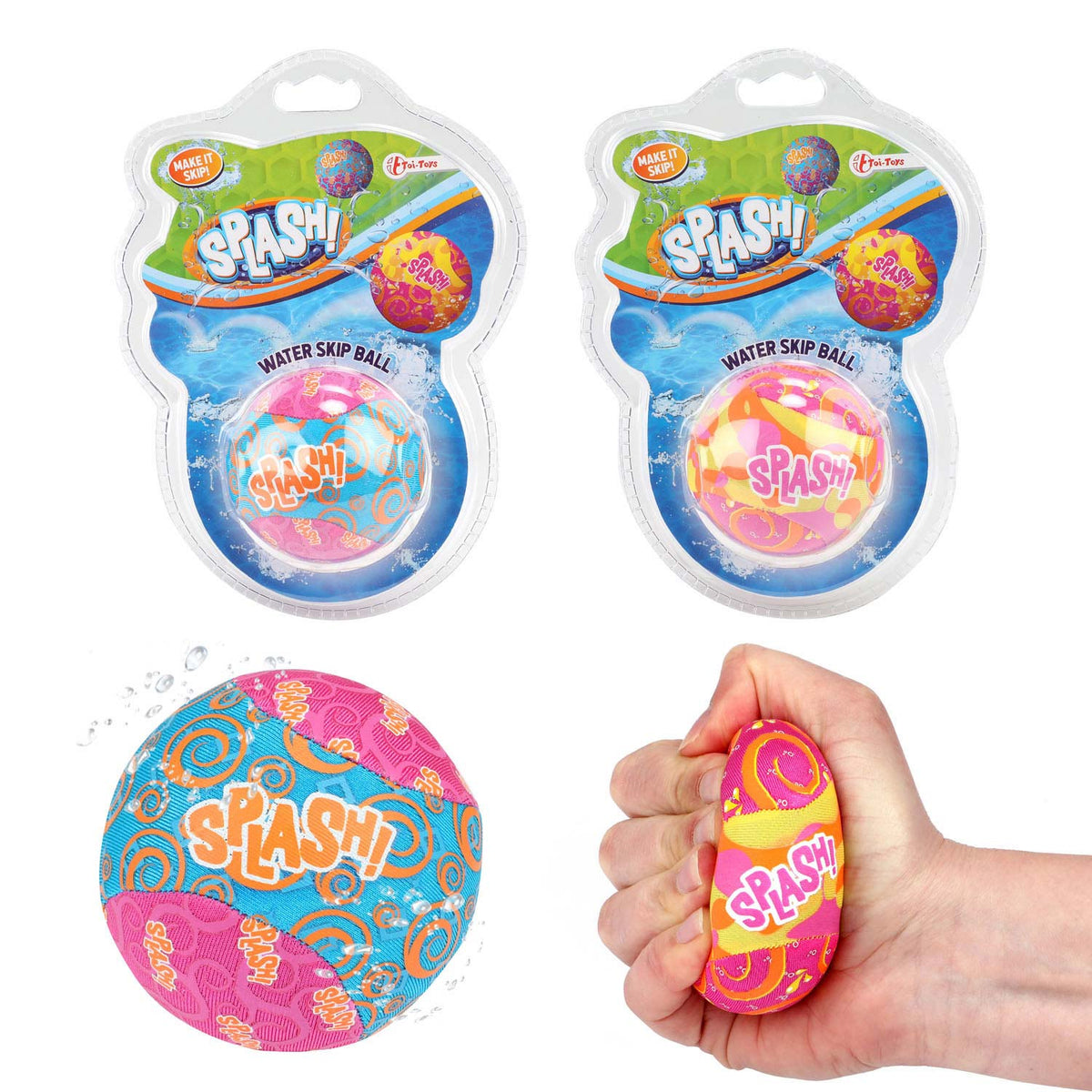 Toi-toys piłka do skakania na wodzie, poliester, różowy, niebieski