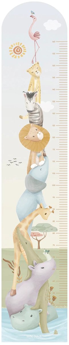 Little dutch groeimeter muursticker - safari
