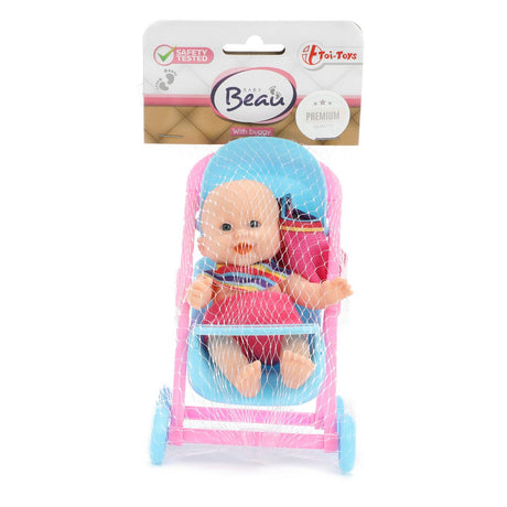 Beau-beau baby Beau mini laleczka siedząca, 12 cm