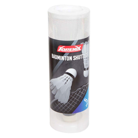 Lotki do badmintona Adrenix białe w tubie, 5 szt.