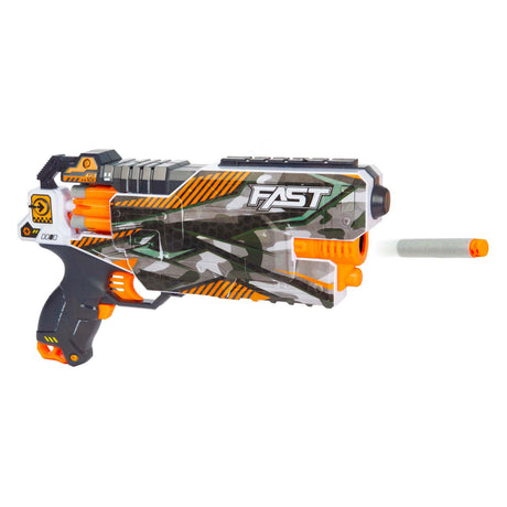 Toi-toys Foam Strikex to elektryczny pistolet strzelecki z falą uderzeniową i 24 piankowymi strzałami