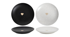 Ontbijtbord hart speckle ø18,6x2,5cm 2 assortie
