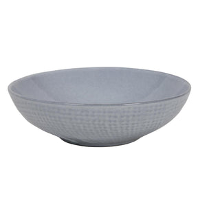 Głęboko tkany materiał tekstylny w kolorze szarym ø18x5,5 cm, opakowanie 6 sztuk