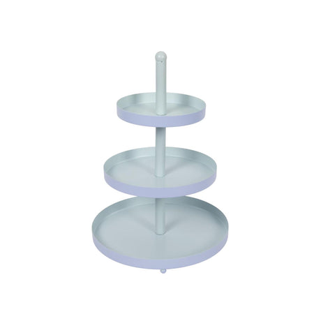 Etagere metalowa 3-warstwowa niebiesko-miętowa ø25xh35cm