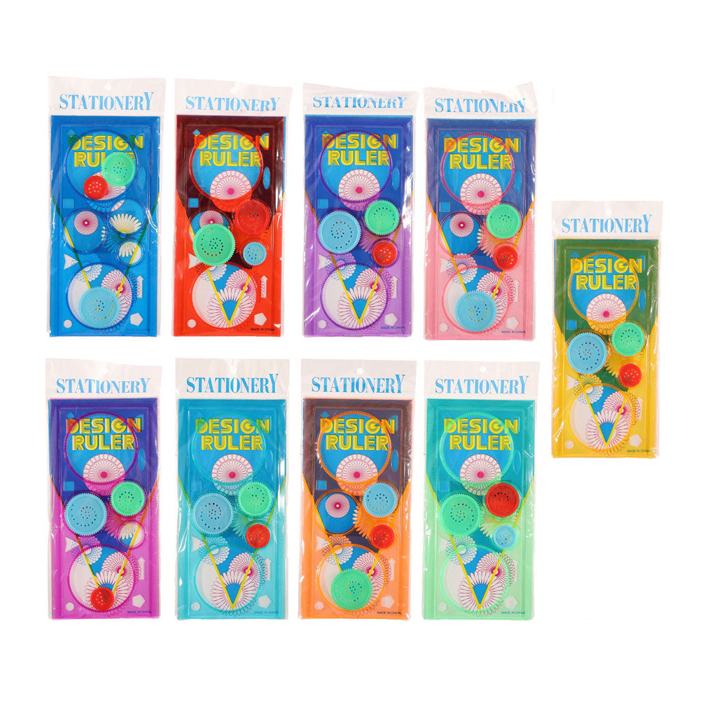 Zestaw rysunków linijki spirografu Jono Toys