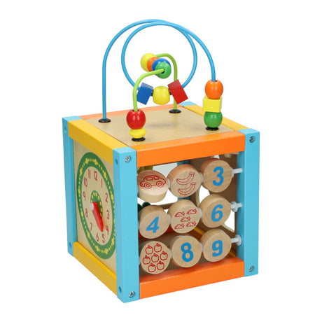 Jonotoys primi passi - houten activiteiten kubus met spiraal 5 in 1