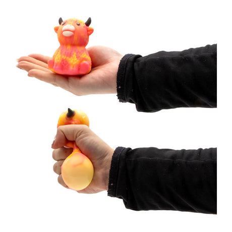 Jono toys squeeze gekleurde highland koe