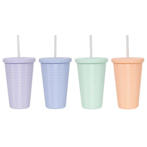 Diamentowy kubek do picia Svenska Living 500ml ze słomką i pokrywką