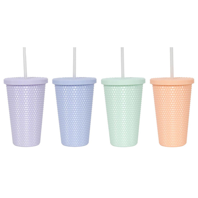 Diamentowy kubek do picia Svenska Living 500ml ze słomką i pokrywką