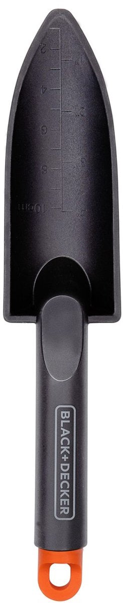 Kielnia ogrodowa Black+Decker - ze wskazaniem rozmiaru - Kielnia ogrodowa 30,5cm - polipropylen - czarny pomarańczowy