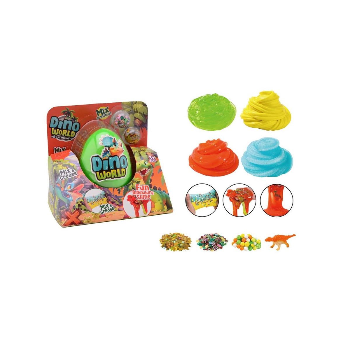 Mega śluzowe jajko Johntoy Dino World z akcesoriami w pudełku