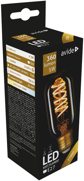 Lampa ledowa Avide z miękkim żarnikiem t45 5w e27 2700k 360lm