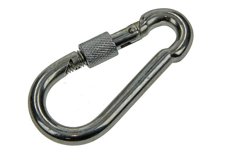 Mack 1006895 - 1 karabińczyk + zamek. ocynkowany 8mm czarny | 5 sztuk