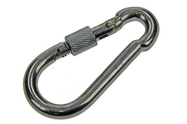 Mack 1006895 - 1 karabińczyk + zamek. ocynkowany 8mm czarny | 5 sztuk