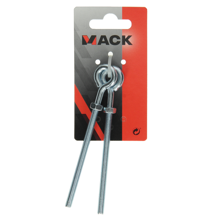 Mack 1008550 - 2 śruby oczkowe + nakrętka m6 x 100mm ocynkowane | 10 sztuk