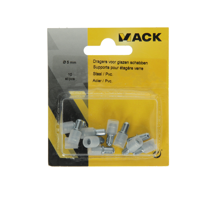 Mack 1013702 - 10 wsporników do półek szklanych ø 5 mm | 5 sztuk