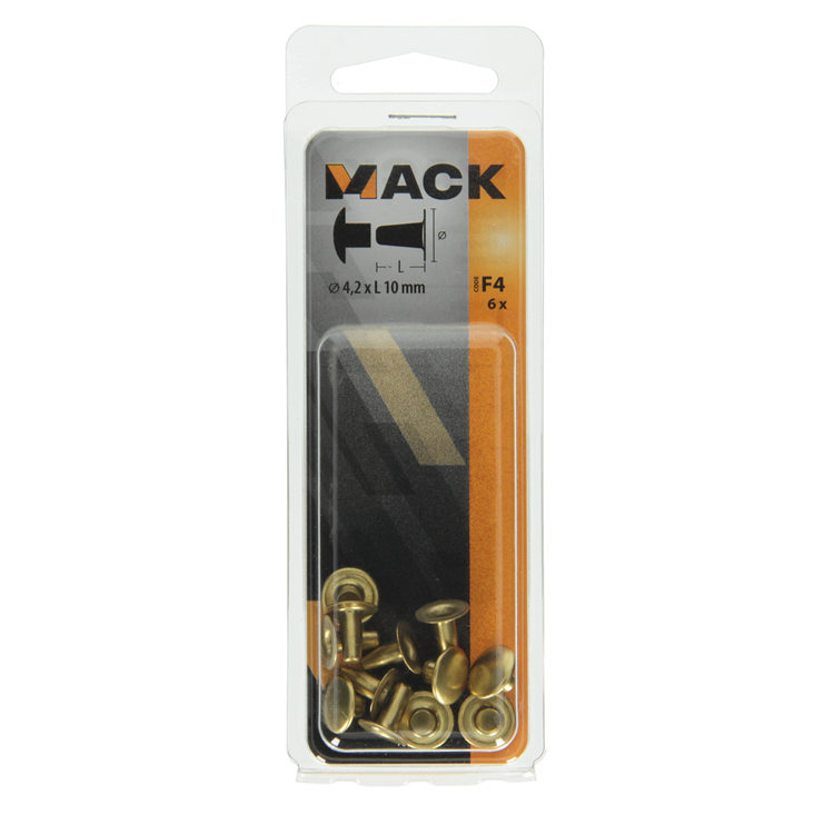 Mack 1019717 - nit mosiężny 6 szt. 4,2 x 10 mm | 10 sztuk