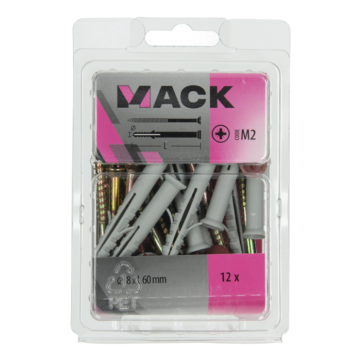 Mack 1017912 - zaślepka ramowa ze śrubą poliamid 12 szt. 8 x 60 mm | 5 sztuk