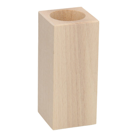 Świecznik na podgrzewacz Playwood, kwadratowy, z drewna bukowego, 13 cm